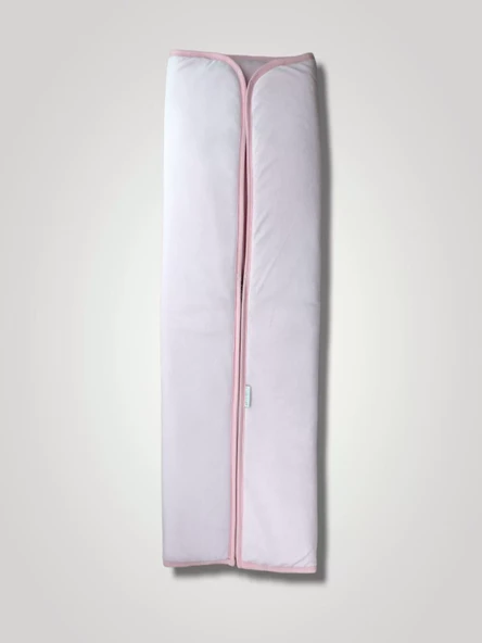 Yenidoğan Düz Renk Fermuarlı Kadife Kumaş Kız Bebek Battaniyesi Pembe - Resim 2