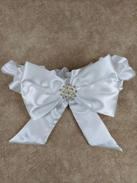 Yenidoğan Pırıltı Nakış Detaylı Lüks Kundak Bebek Battaniyesi Ekru - Resim 6