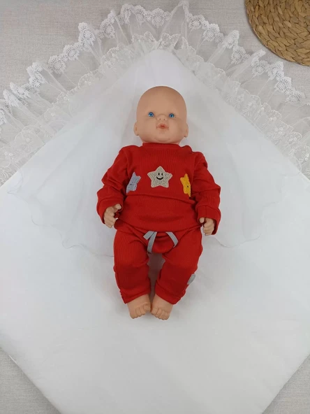 Yenidoğan İpek Pamuklu İnci Lüks Kundak Bebek Battaniyesi Ekru - 3