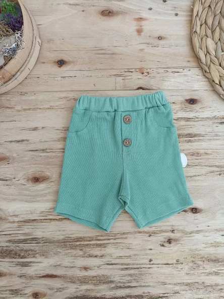 3-6 6-9 9-12 Ay Ananas Baskılı Şort Tişört 2 Li Kız Erkek Bebek Takımı Yeşil - Resim 4