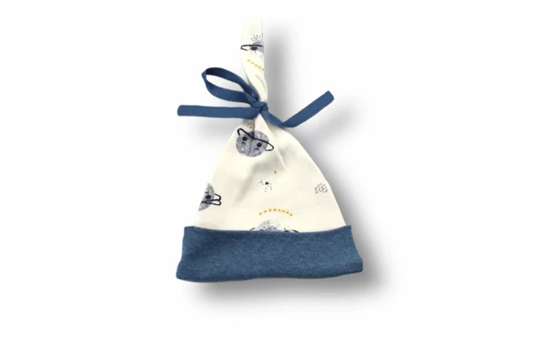 3-6 6-9 9-12 Ay Şirin Kozmonot Nakışlı Şapkalı Uzun Kollu Zıbınlı 3lü Kız-erkek Bebek Takımı Ekru - Resim 4