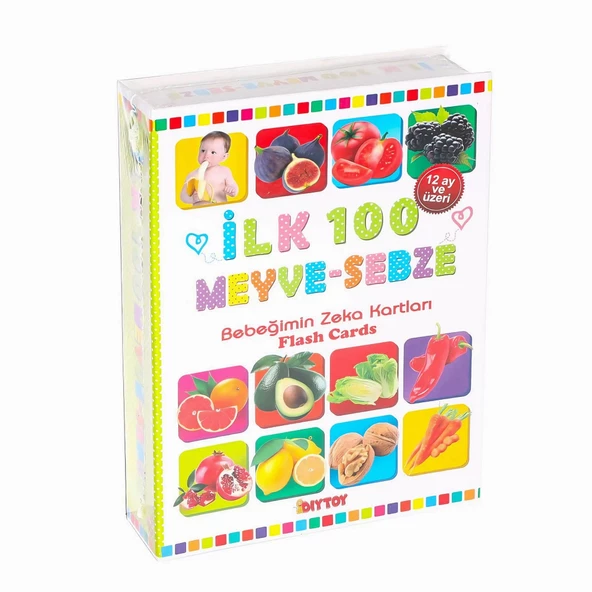 İlk 100 Meyveler Eğitici Zeka Kartları - Bebeğimin Resimli İlk Aktivite Zeka Kartları +12 Ay - 2