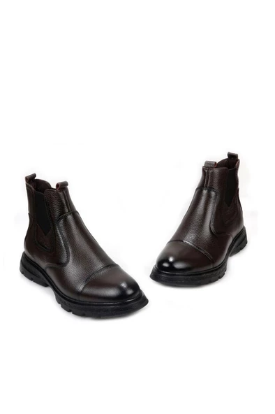 Papuçcity Bzky 2311 Erkek Kauçuk Taban Termal Hakiki Deri Bot - 9