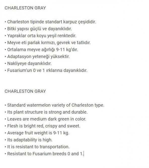 NADİR BULUNAN DOĞAL CHARLESTON GRAY KARPUZ 20 ADET TOHUM - 2