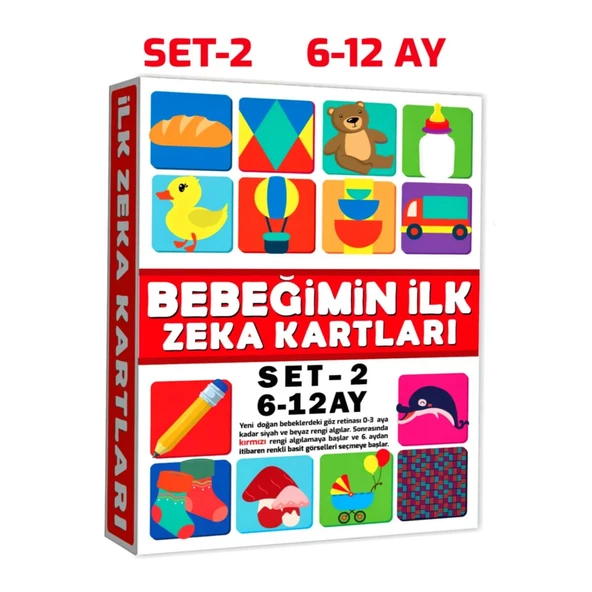 Eğitici Bebeğimin İlk Zeka Kartları Set-2 - Bebekler İçin Resimli İlk Aktivite Zeka Kartı 6-12 Ay