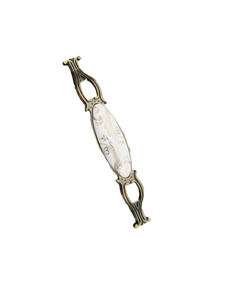 ZÜMRE 128 mm Metal GOLD  Kasa Beyaz  BAŞAK Desenli  / 5 ADET - 2