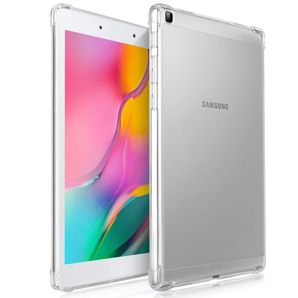 Smody Samsung Galaxy T290 Tab A8 İle Uyumlu Kılıf Kenar Korumalı Şeffaf Silikon