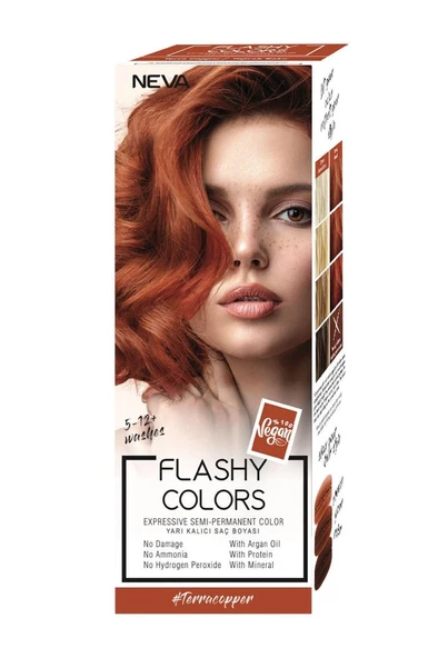 Neva Flashy Colors Yarı Kalıcı Saç Boyası Terra Copper / Toprak Bakır 100 ml