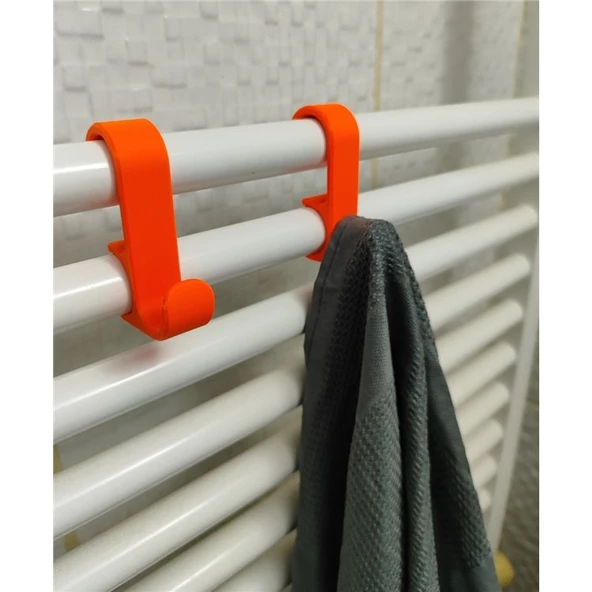 Havlupan Askısı Havlu Askılık 4 Adet Turuncu Renk - Resim 2