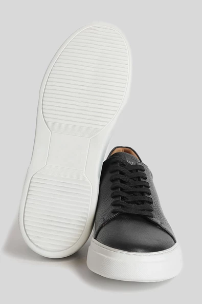 Lufian Tommy Erkek Deri Sneaker Ayakkabı Siyah 111230280 - 4