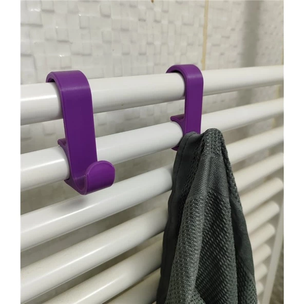 Havlupan Askısı Havlu Askılık 4 Adet Mor - 2