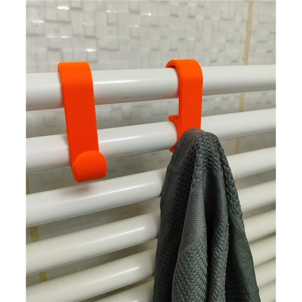 Havlupan Askısı Havlu Askılık 4 Adet Turuncu Renk - Resim 3