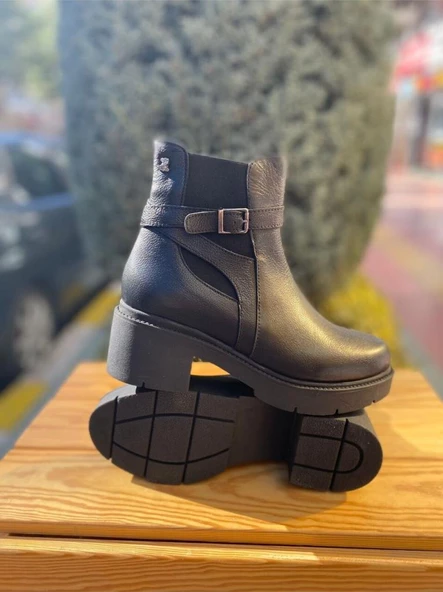 VENÜS 2454604K PLATFORM TOPUK DERİ KADIN BOT - 4