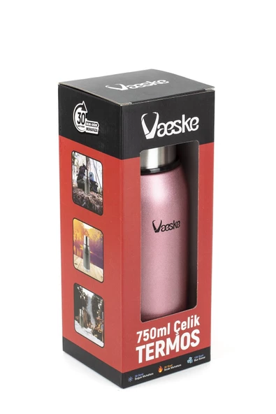 Vaeske Pembe 750 ml Çelik Termos - Resim 2