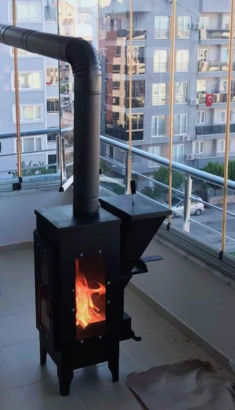 ISIFEN PL400 TGS 3 CAMLI ŞÖMİNE TİP PELET SOBA - 7