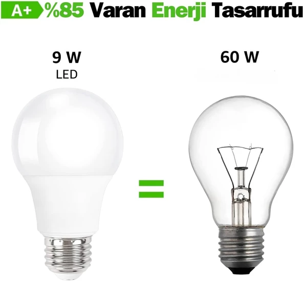 9 w Tasarruflu Led Ampul Beyaz 10 lu paket - 2
