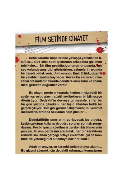 Dedektif oyunu "Film setinde C" Cinayet çözme oyun tatilde arkadaşlarla kutu oyunu yılbaşı oyun oyna - 2