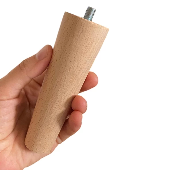 8 Adet Ahşap Ayak 12 Cm Dolap Mobilya Koltuk Kanepe Destek Ayağı Ayakları Konik M8 Civatalı - Resim 4