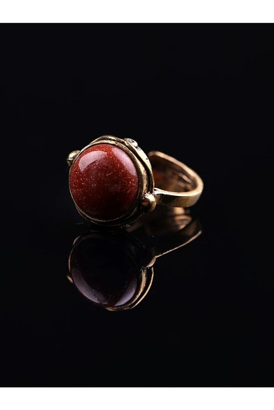 Doğal Taş Yıldız Doğal Taşlı Ayarlanabilir Yuvarlak Taşlı Kadın Yüzük - Resim 3