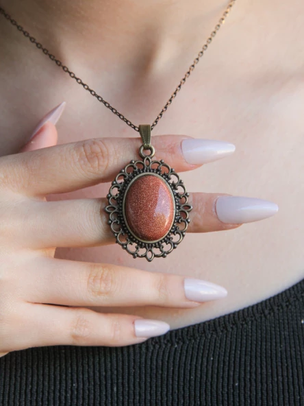 Doğal Taş Yıldız Doğal Taşlı Otantik Kadın Kolye 45 Cm Zincirli euk13y ürün görseli