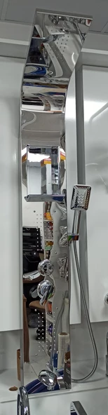 Paslanmaz Çelik Gümüş Renk Duş Paneli, Robot Duş, Duş, Duş Fiskiyesi, Masajlı Duş Seti - 2