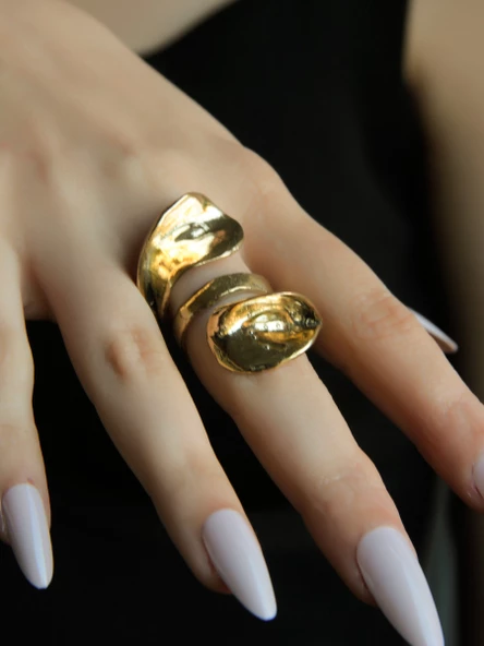 Trend Kalın Sarmal Antik Eskitme Ayarlanabilir Kadın Yüzük euy1247 - Resim 3