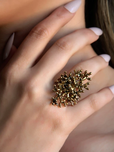 Mercan Model Antik Eskitme Ayarlanabilir Kadın Yüzük euy1246 ürün görseli