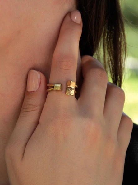 Trend Kareli Model Ayarlanabilir Kadın Yüzük euy1249 ürün görseli