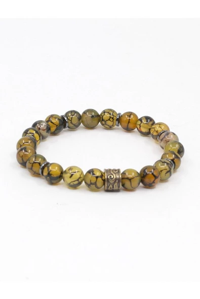 Doğal Taş Yılan Gözlü Akik Doğal Taşlı Bileklik ylnkk-1 - Resim 4