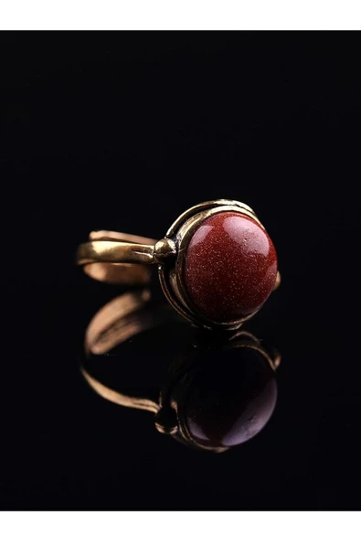 Doğal Taş Yıldız Doğal Taşlı Ayarlanabilir Yuvarlak Taşlı Kadın Yüzük - Resim 4