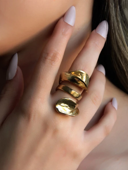 Trend Kalın Sarmal Antik Eskitme Ayarlanabilir Kadın Yüzük euy1247 ürün görseli