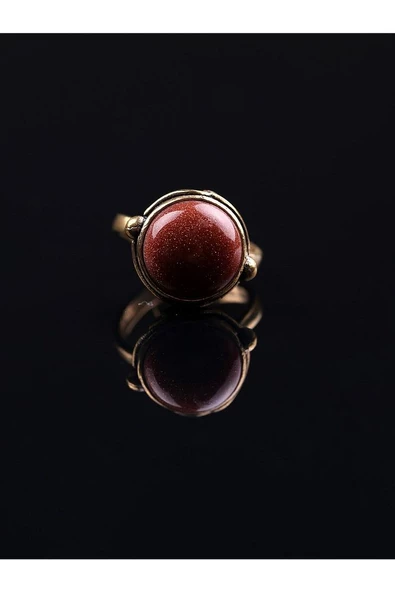 Doğal Taş Yıldız Doğal Taşlı Ayarlanabilir Yuvarlak Taşlı Kadın Yüzük - Resim 2