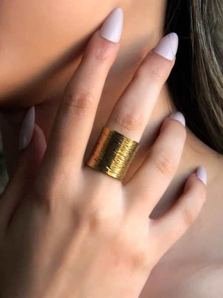 Trend Kalın Antik Eskitme Ayarlanabilir Kadın Yüzük euy1248 ürün görseli