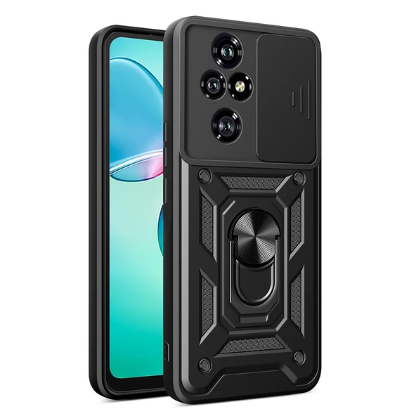 Honor 200 Pro Kılıf Magnetik Standlı Kamera Korumalı Sürgülü Vega Kapak - Resim 12