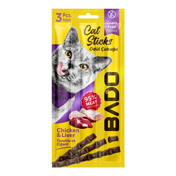 Bado Kedi Ödül Çubuğu Tavuk ve Ciğerli 3X5GR
