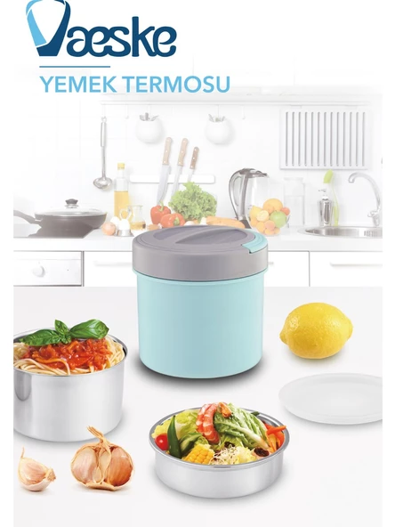 Vaeske Paslanmaz Çelik Mavi 1.2 lt Yemek Termosu