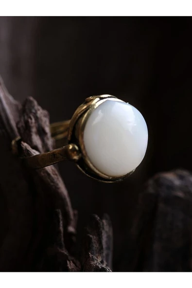 Doğal Taş Sedef Doğal Taşlı Ayarlanabilir Yüzük sdfyvrlk-1 - Resim 5
