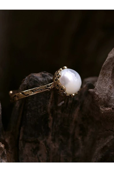 Doğal Taş Sedef Çıtır Doğal Taşlı Ayarlanabilir Yüzük scdtay-1 - Resim 2