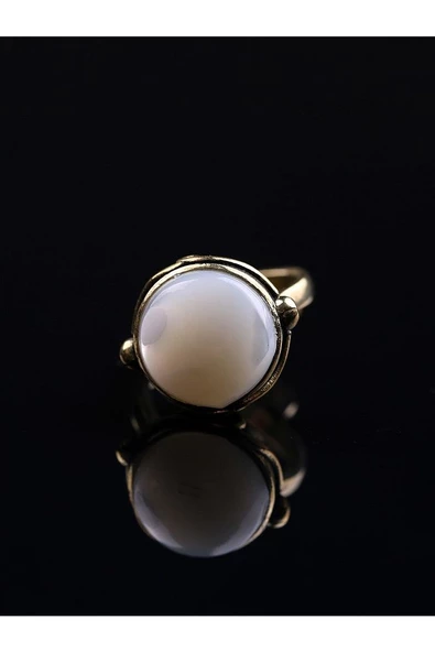 Doğal Taş Sedef Doğal Taşlı Ayarlanabilir Yüzük sdfyvrlk-1 - Resim 2
