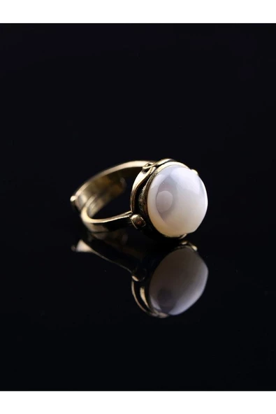 Doğal Taş Sedef Doğal Taşlı Ayarlanabilir Yüzük sdfyvrlk-1 - Resim 4