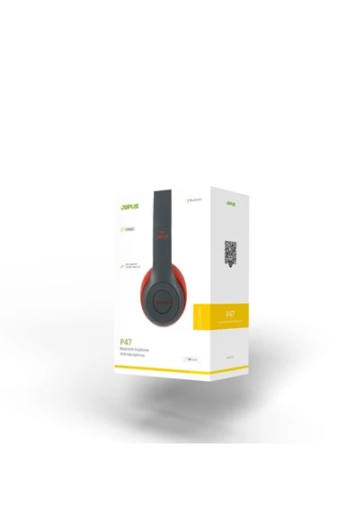 P47 Bluetooth Kulaklık Mikrofonlu Micro Sd Kart Okuyuculu Katlanabilir Kırmızı - Resim 4