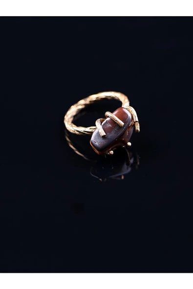 Doğal Taş Kaplangözü Doğal Taşlı Ayarlanabilir Yüzük - Resim 4