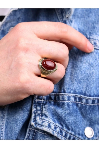 Doğal Taş Akik Doğal Taşlı Ayarlanabilir Kadın Yüzük euya ürün görseli