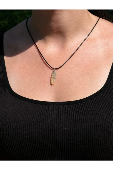 Işlenmemiş Ham Doğal Kristal Kuvars Taşı Kolye Mini Boy - 4