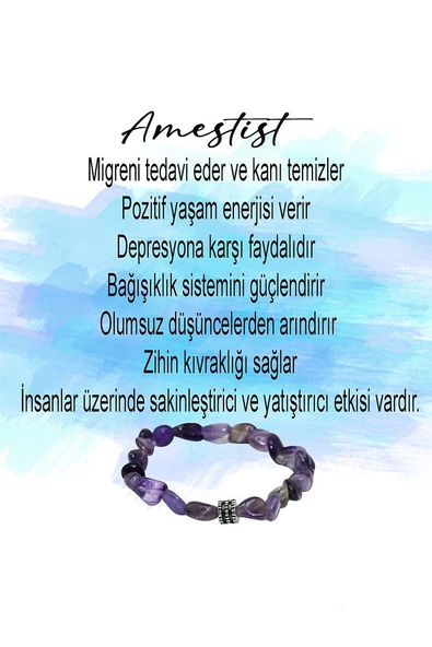 Doğal Taş Ametist Doğal Taş Bileklik dtadtbt - 6