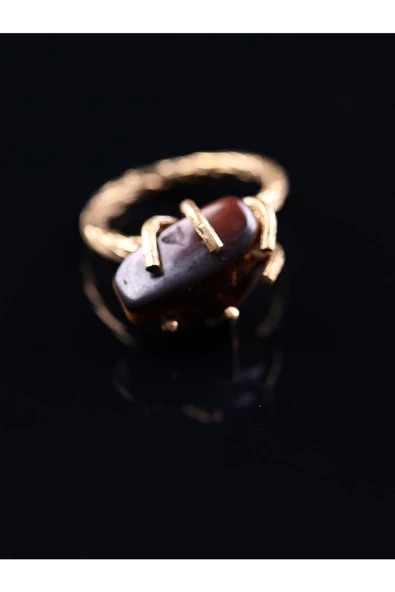Doğal Taş Kaplangözü Doğal Taşlı Ayarlanabilir Yüzük - Resim 2