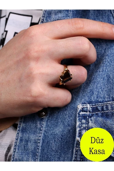 Doğal Taş Kaplangözü Doğal Taşlı Ayarlanabilir Yüzük - Resim 8
