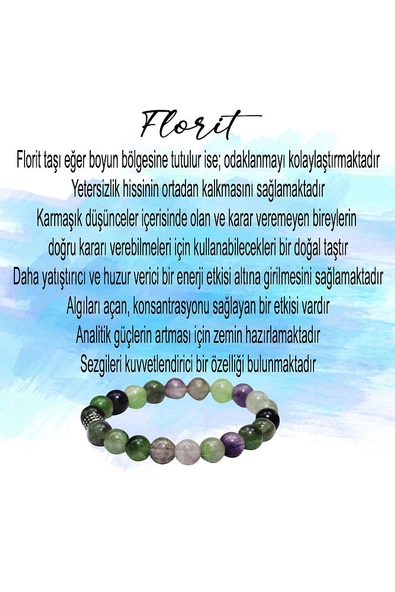 Doğal Taş Florit Doğal Taş Bileklik dtfdtb - Resim 6