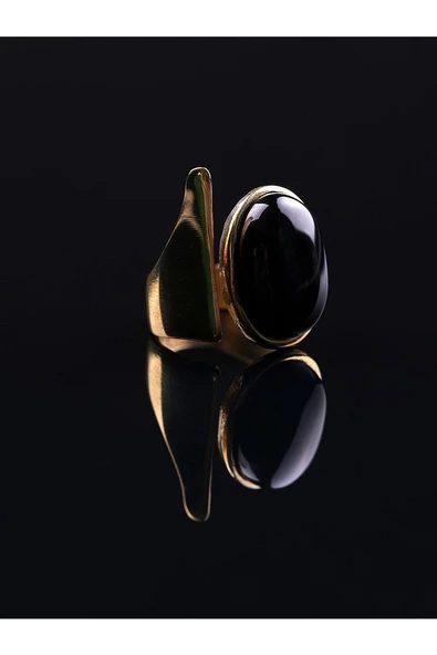 Doğal Taş Oniks Doğal Taşlı Ayarlanabilir Yüzük euy2os - Resim 4