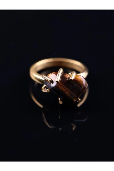 Doğal Taş Kaplangözü Doğal Taşlı Ayarlanabilir Yüzük - Resim 9